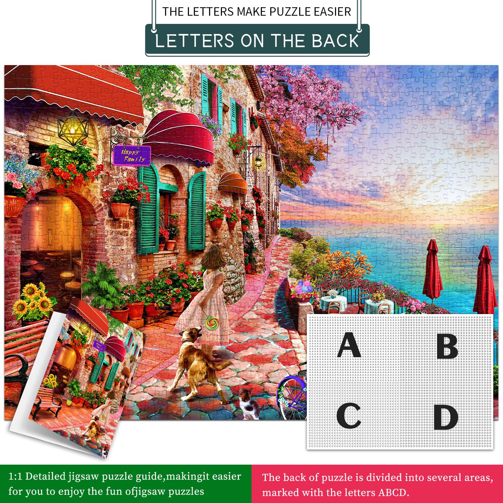Puzzle 1000 Pezzi Per Adulti – Fiori E Decorazioni, Gioco Educativo, Poster Incluso, 70x50 Cm - 4