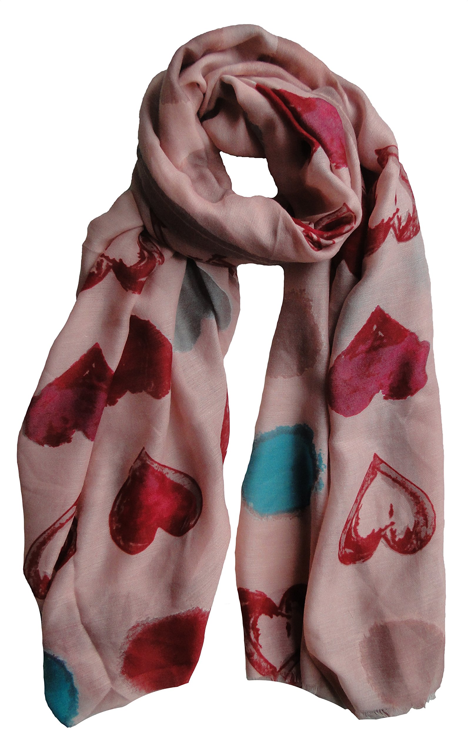 The Olive House Women's Pink The Olive House® Love Heart Print Scarf