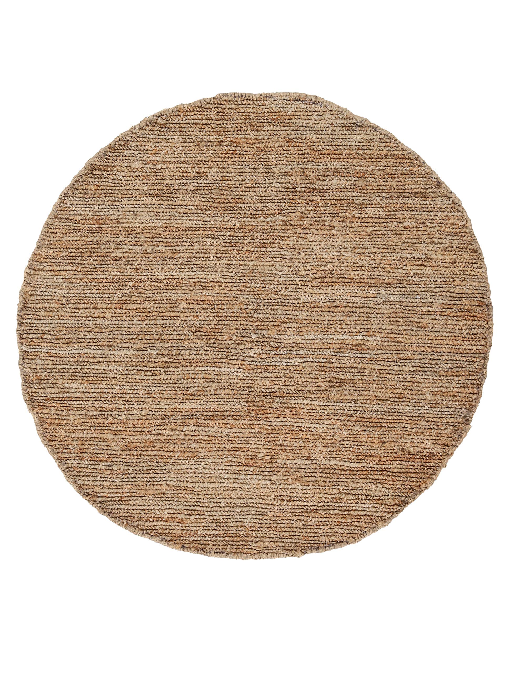 carpetfine Juteteppich Nala Rund Beige Ø 90 cm | Moderner Teppich für Wohn- und Schlafzimmer