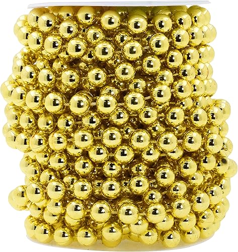 Miniatura 57 de Mandala Crafts Rollo de perlas rojas de imitación de 0.157 in, guirnalda de perlas decorativas de 44 yardas para bodas, árbol de Navidad, arreglos