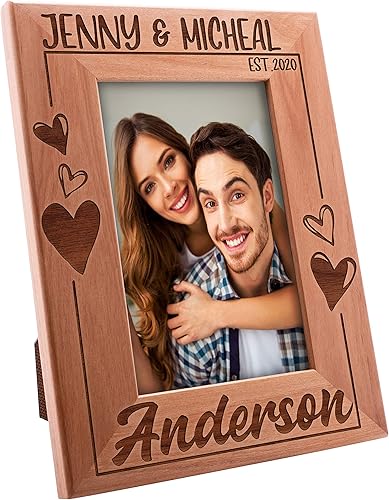 Vista 56 de GIFTBYGIFTY Marcos de fotos de amor personalizados para parejas con nombre, 4 x 6 pulgadas, regalos de San Valentín personalizados para él, ella