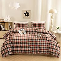 Vista 27 de ECOCOTT Juego de funda de edredón color azul neblina tamaño Queen, 3 piezas, 100% algodón lavado, 1 funda de edredón con cremallera y 2 fundas