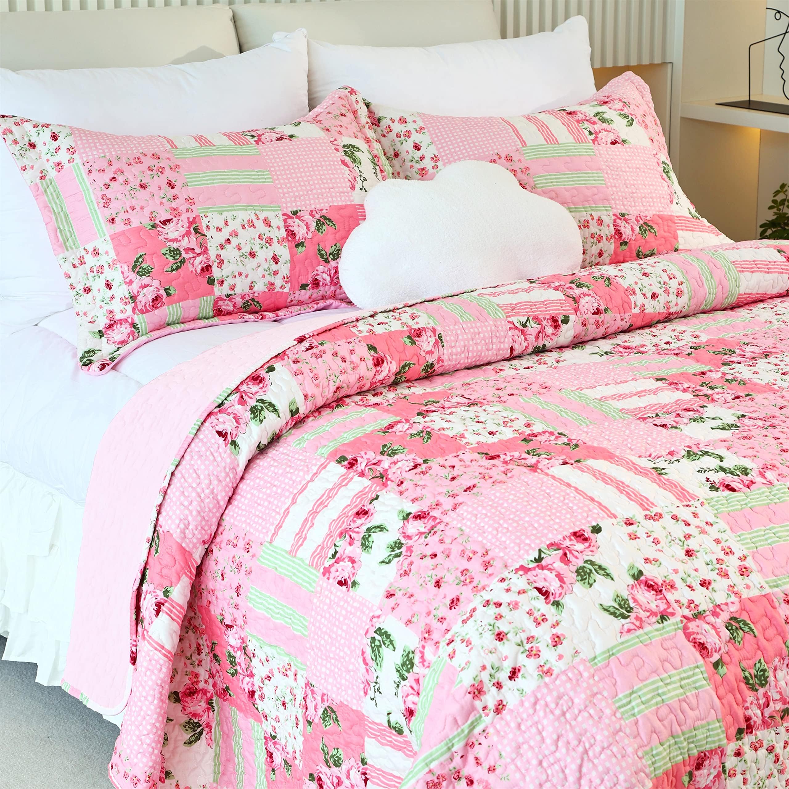 Pink Quilted Floral Set main image 0