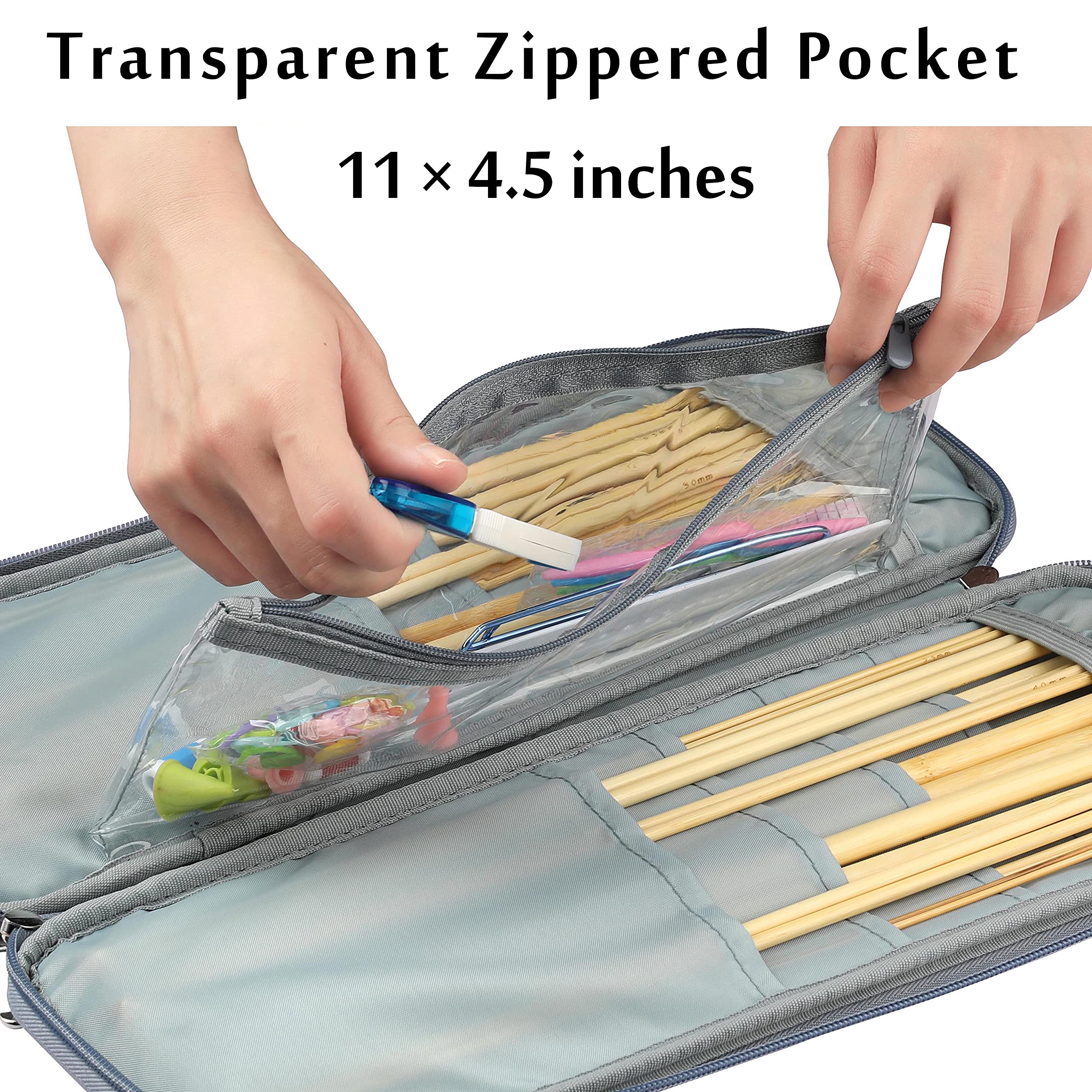 Paquete profesional de herramientas de punto, incluye 18 pares de agujas de tejer y accesorios y estuche portátil, duradero y hermoso kit de bricolaje para cualquier proyecto
