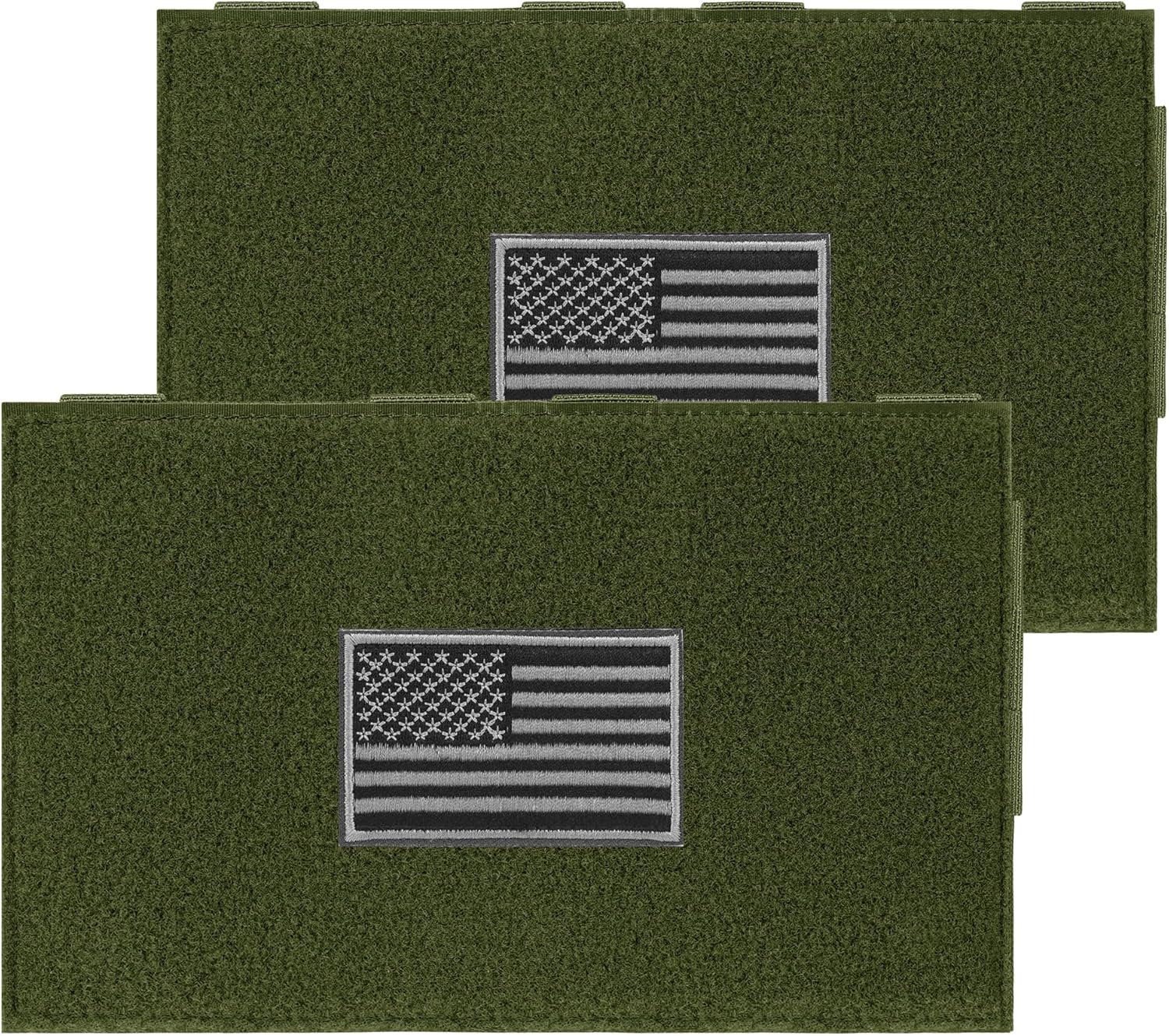 10"x6" MOLLE Patch Panel Mounting Placard Platform, Hook & Loop Panel - DIY Morale Patch Board for Tactical Vests & Backpacks（Green,2Pack