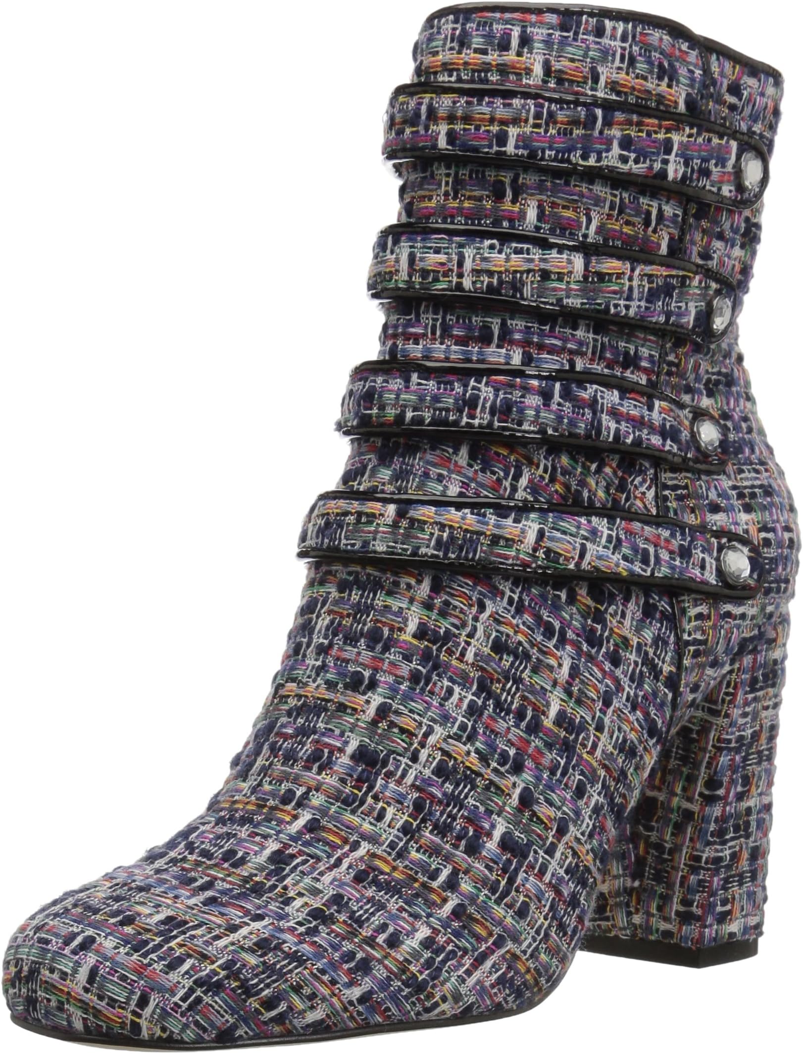 Amazon Brand - The Fix Women's Sadie Military Style 4 Strap Jewel Buttons Ankle Boot