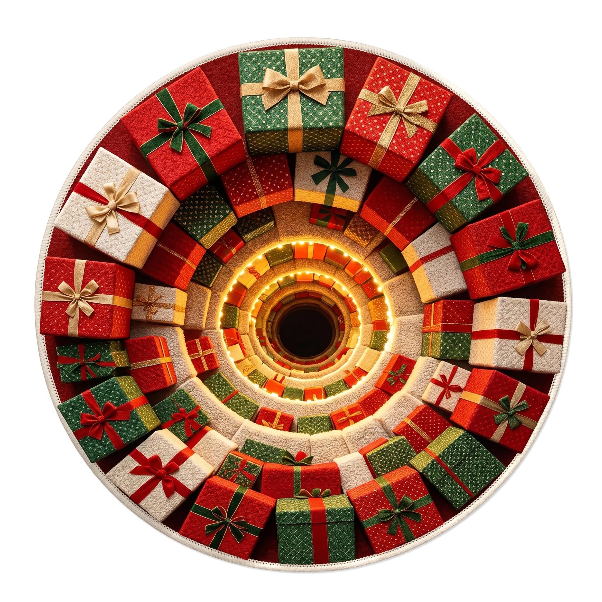 GIBZ Tapis de Porte 3D à Motif Illusion Optique de Noël 140x140cm