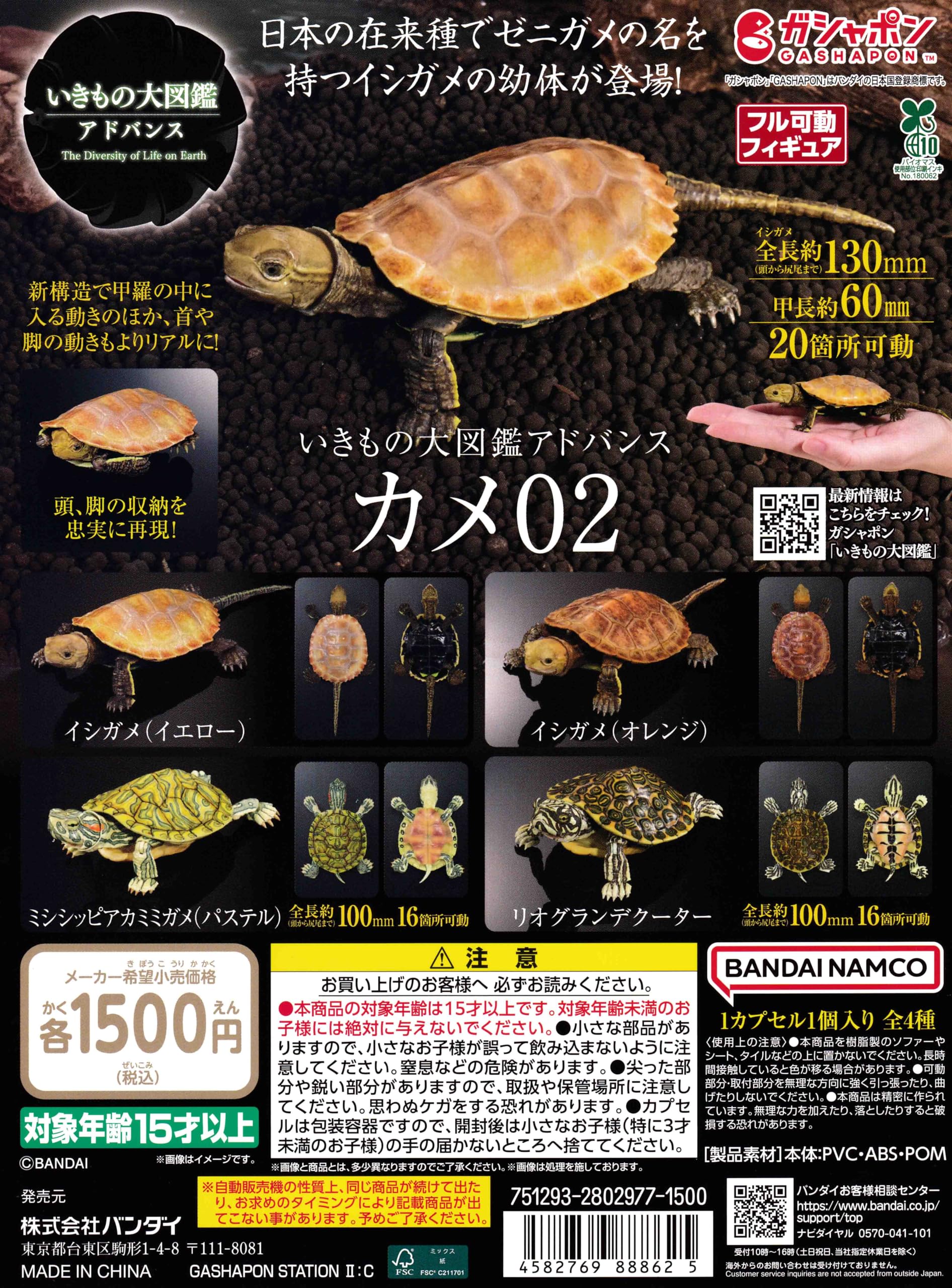 オンライン限定 いきもの大図鑑カメ02 磁石付き石型スタンドセット コンプセット オンライン限定 いきもの大図鑑カメ02 磁石付き石型スタンド