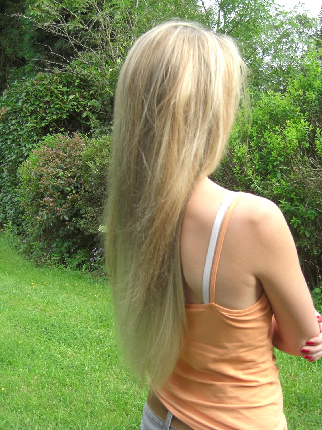 FULL SET clip in HAIR EXTENSIONS DARK BLONDE HONEY TIPS Amazon.co.uk