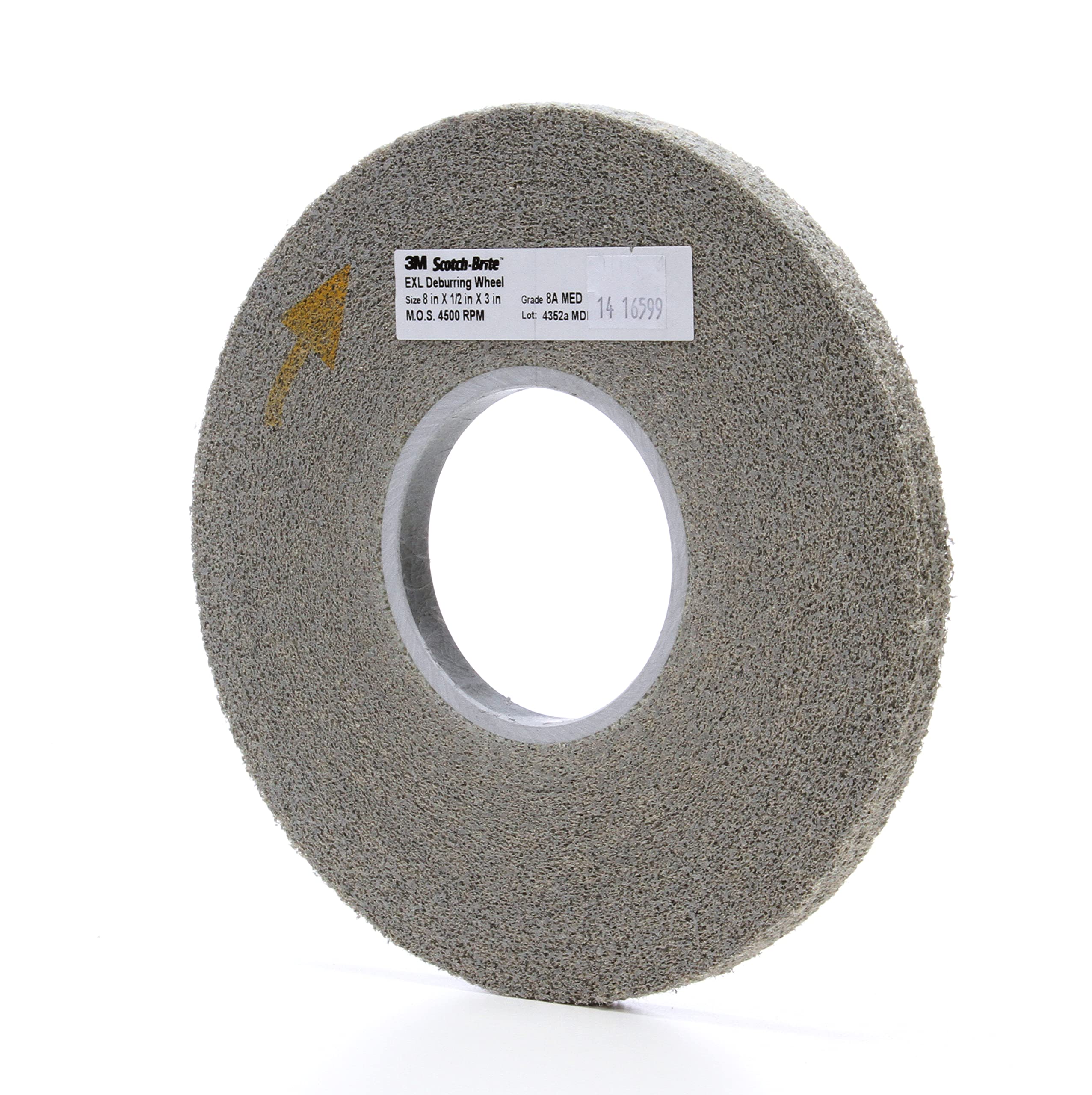 3M EXL Deburring Wheel, Aluminum Oxide, 8 Diameter, 8A Medium (Pack of 4)