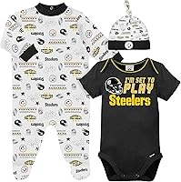 Vista 12 de Gerber Conjunto de regalo unisex para bebé con pies de equipo de la NFL para dormir y jugar