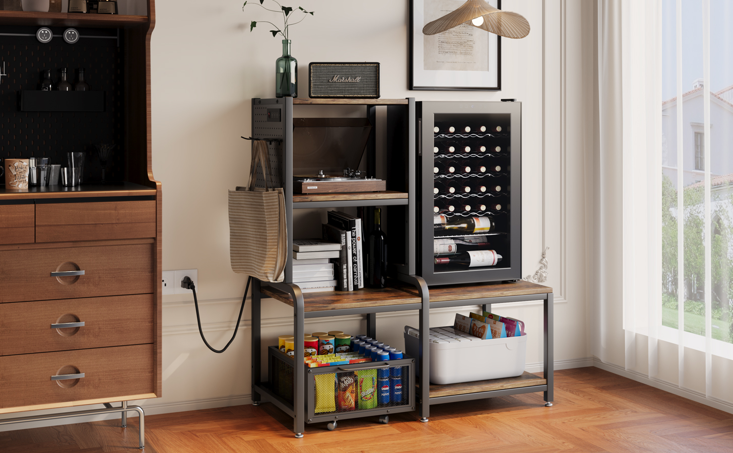 Amazon.com - COCOLUCKY Mini Fridge Stand with Storage,Mini Fridge