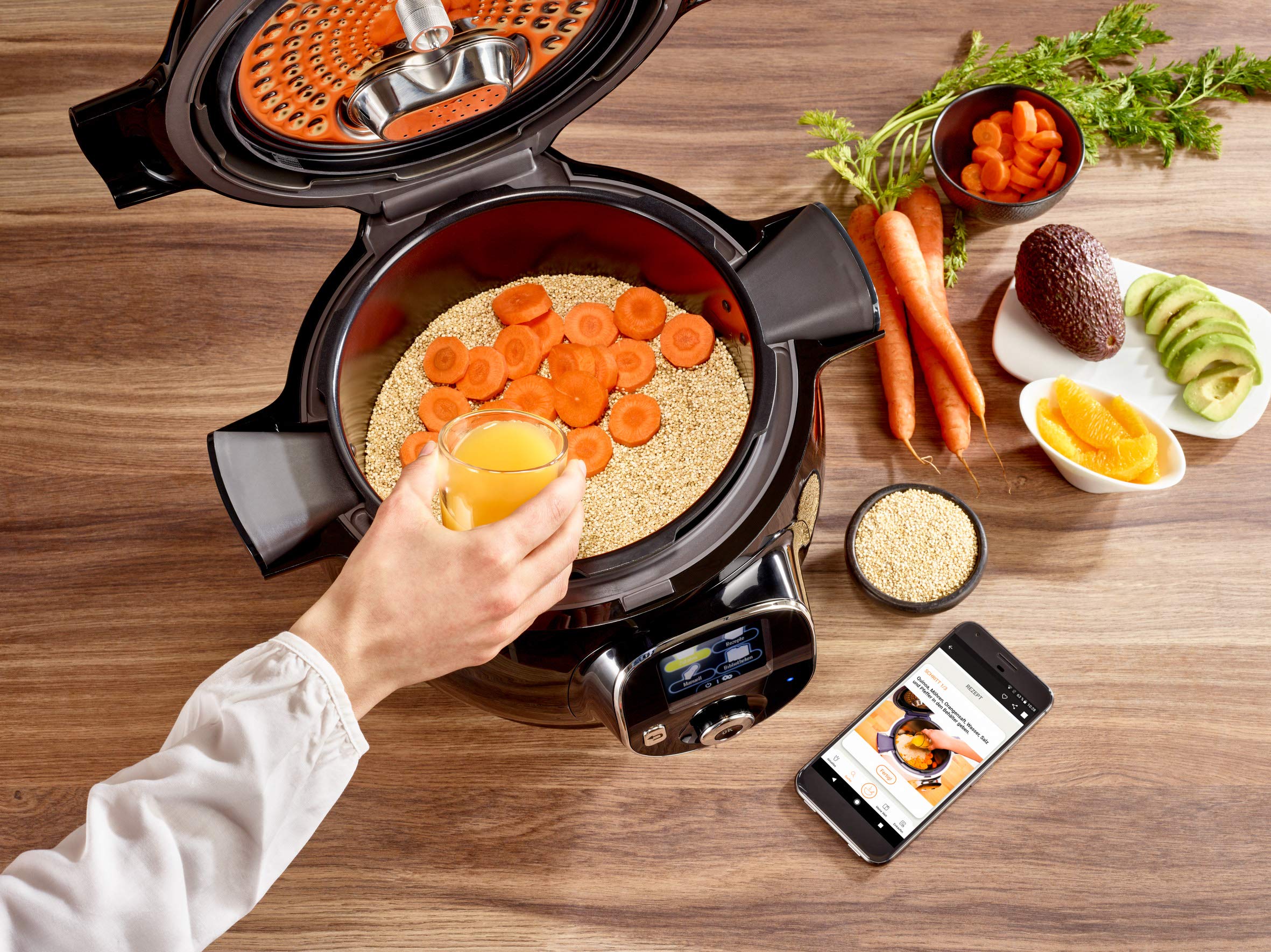 Krups CZ7158 Cook4Me+ Connect Robot de cocina 1600W olla a presión eléctrica 4 litros negro gris