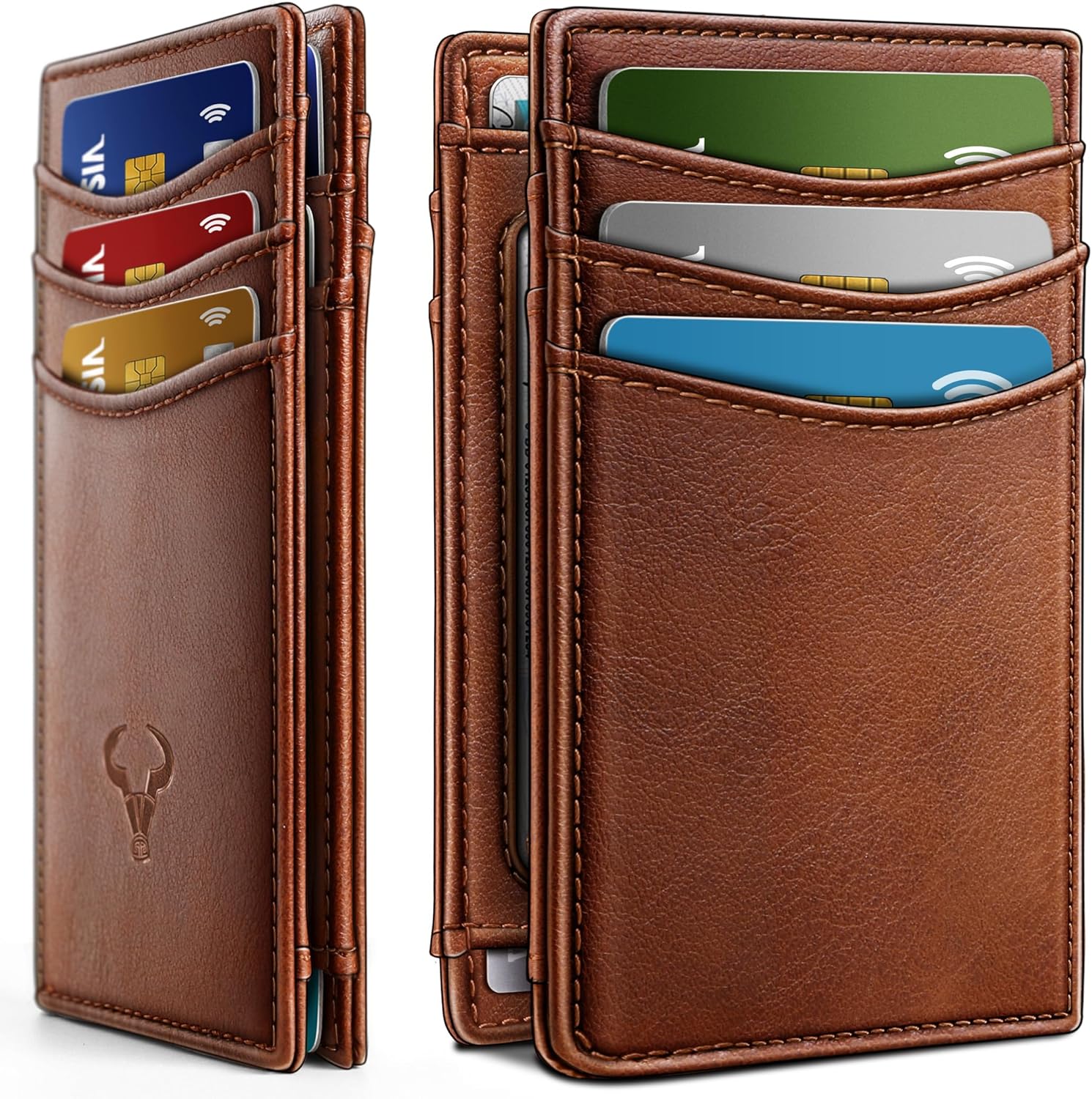 BULLIANT Slim Wallet For Men 12Cards,Magnetic Flip Build-in Money Clip Airtag Compatible-RFID Blocking - Image 2