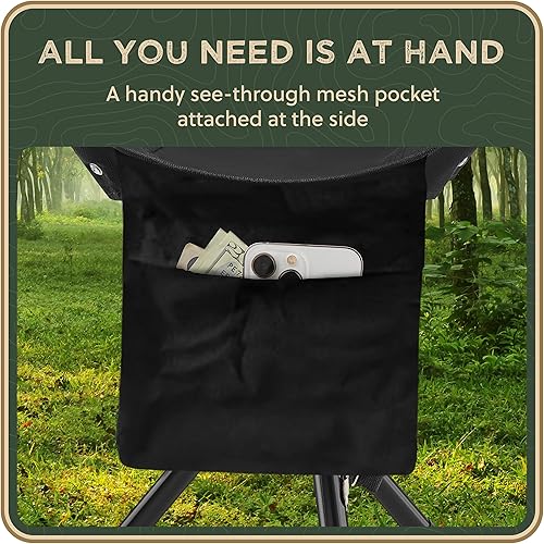 Miniatura 4 de Trípode plegable taburete de 13.4 pulgadas - Asiento ultra portátil, mejor para jóvenes + bolsillo - Taburete de campamento de 1 libra, taburete de