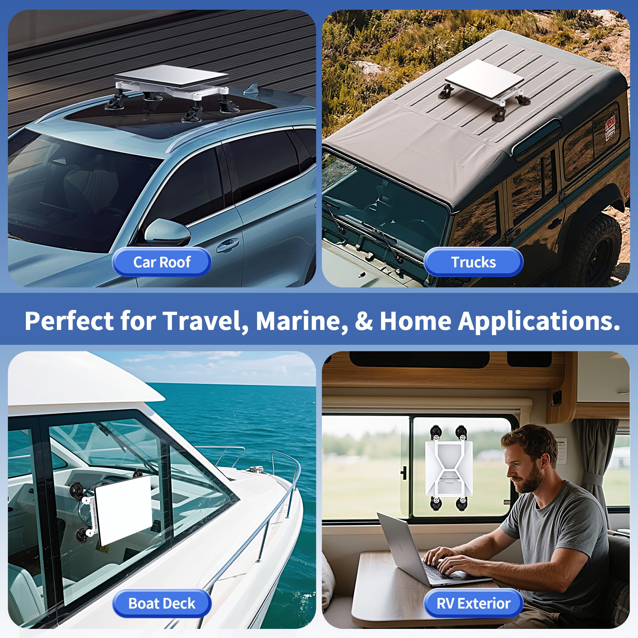 Hugener Starlink Mini Supporto per auto, Mini Starlink Accessori Ventosa per tettuccio apribile Starlink Mini Dish adatto per auto/SUV/RV/barca/camper