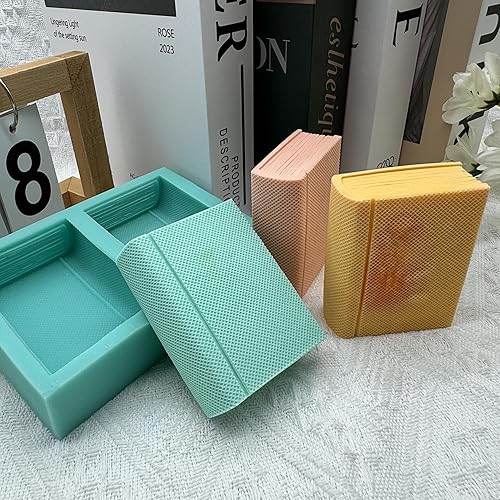 Miniatura 3 de Molde de jabón de silicona de dos libros, moldes de cera de vela hechos a mano, molde de silicona para pastel de mousse de chocolate, gelatina de