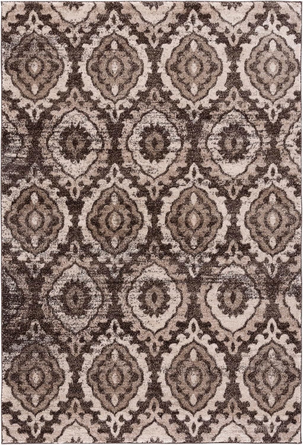 SAFAVIEH Tunisia Collection Runner Rug - 2'3" x 8', Brown & Creme, Moroccan Tribal Design, Non-Shedding & Easy Care, Ideal for High Traffic Areas in Living Room, Bedroom (TUN292B)