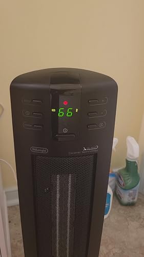 Amazon.com: De'Longhi Ceramic Tower Heater, Quiet 1500W, Digital Adjustable  Thermostat, 3 Heat Settings, Timer, Remote Control, ECO Energy Saving Mode,  Safety Features, 24, Dark Gray, TCH7915ER, White With Black : Everything  Else