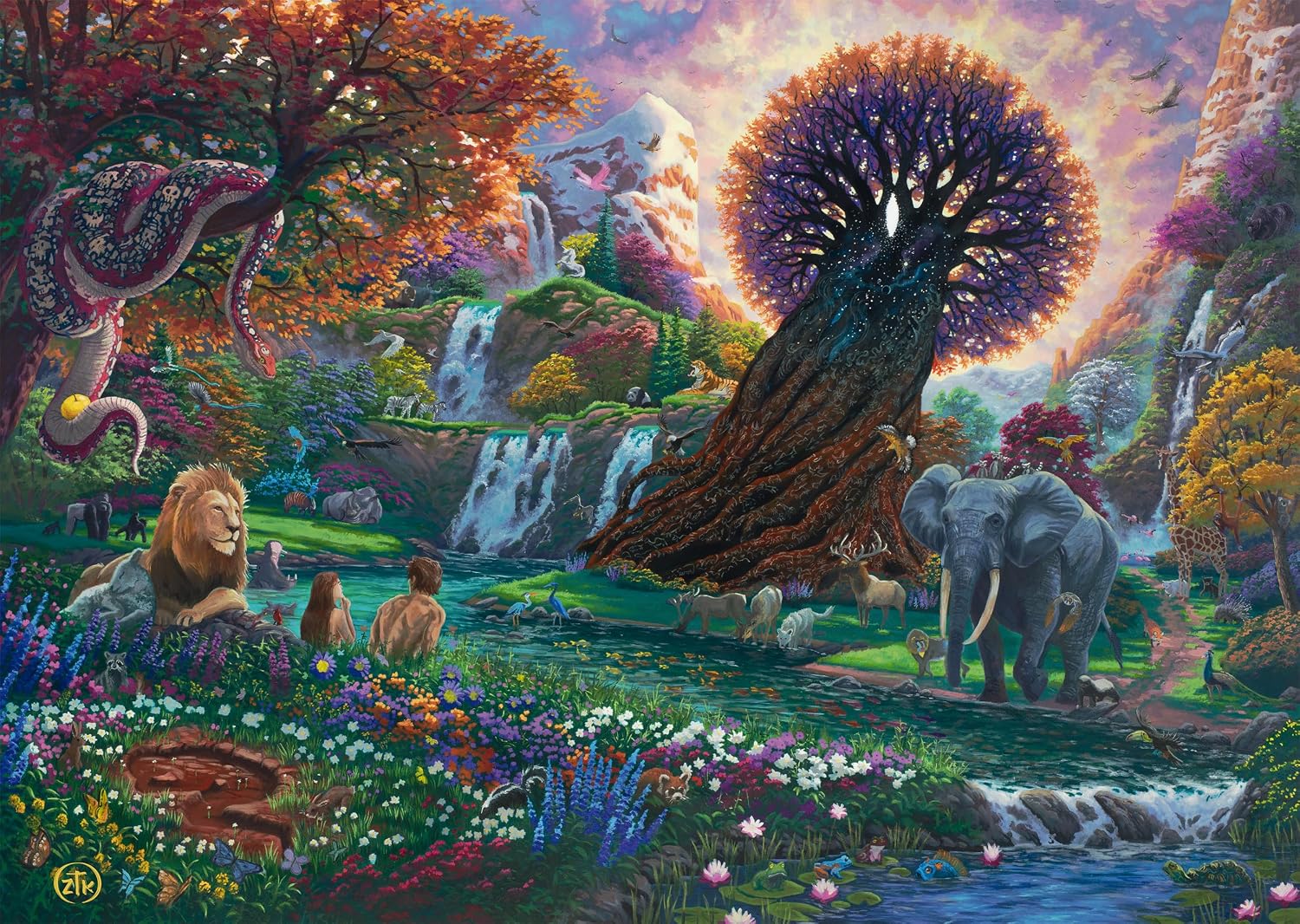 Schmidt Spiele 58610 The Garden of Eden, Zac Kinkade, 1000 Pieces Puzzle