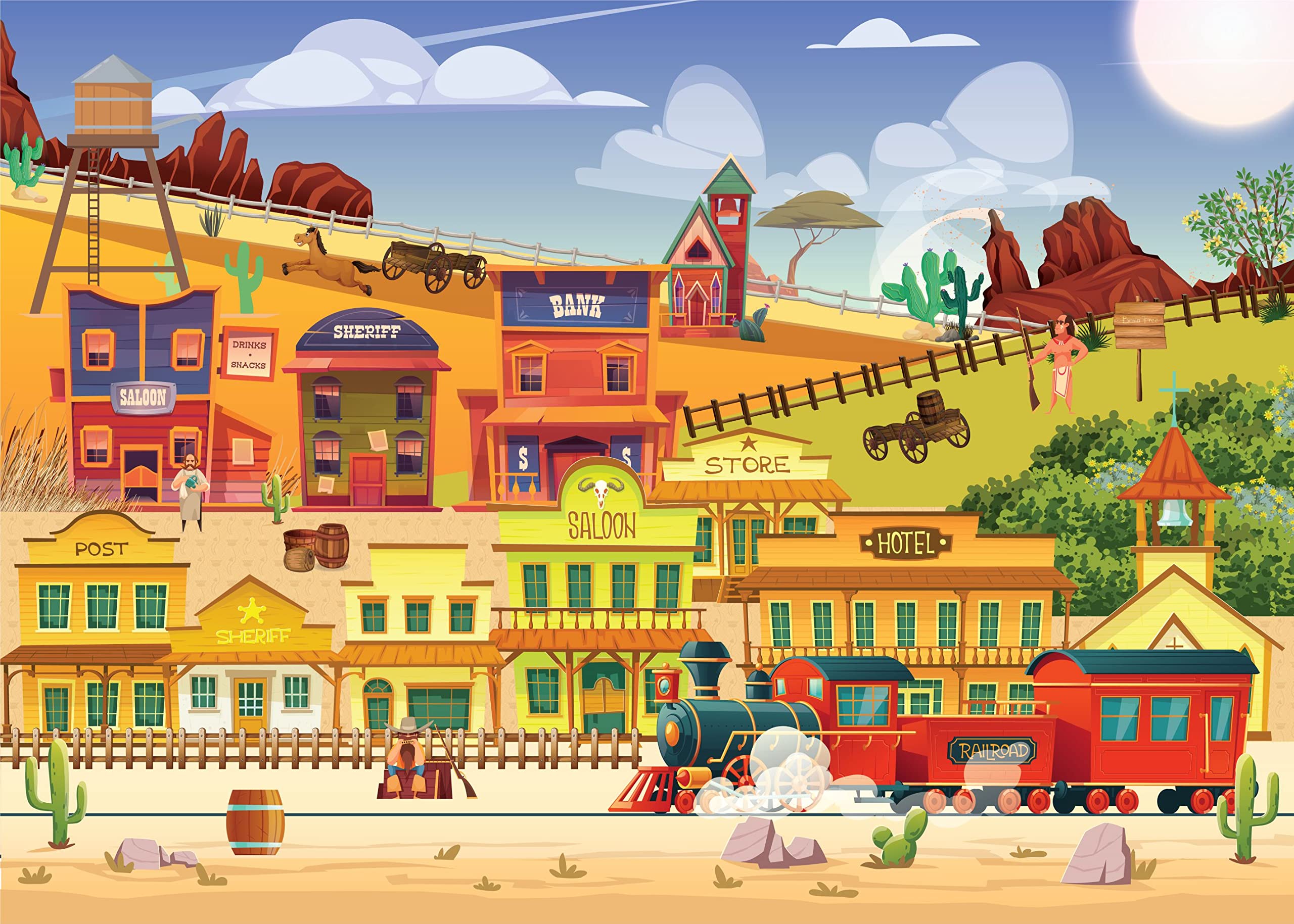 Brain Tree - Country Train 1000 Piece Puzzle for Adults: with Droplet Technology for Anti Glare & Soft Touch (B09Q1TPP2N) Amazon Price History, Amazon Price Tracker