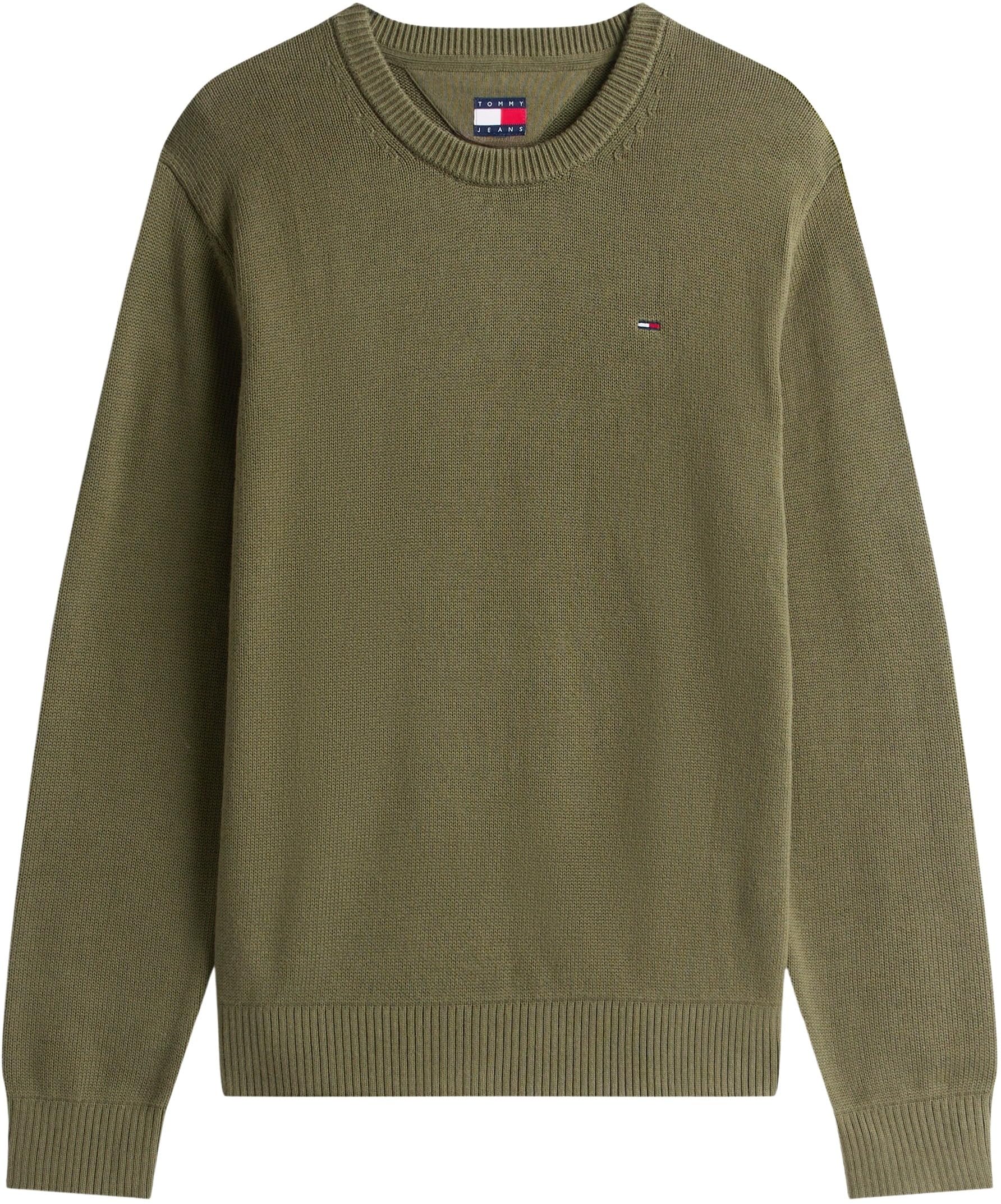 Tommy Jeans Jersey Hombre Sweater Slim Fit, Verde (Dark Greenery), L
