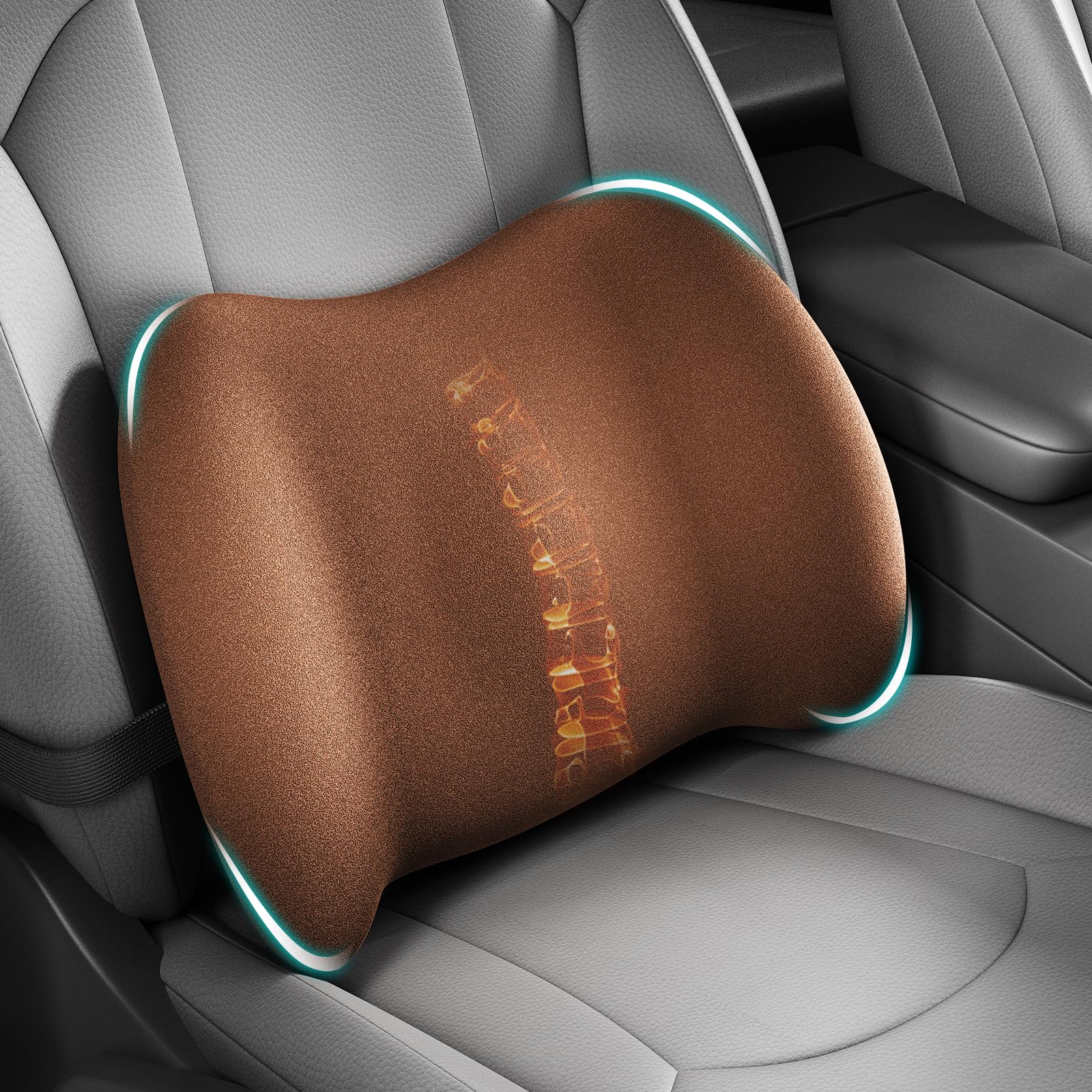 BYMECOST Lumbar Support Pillow for Car, Memory Foam Car Back Cushion