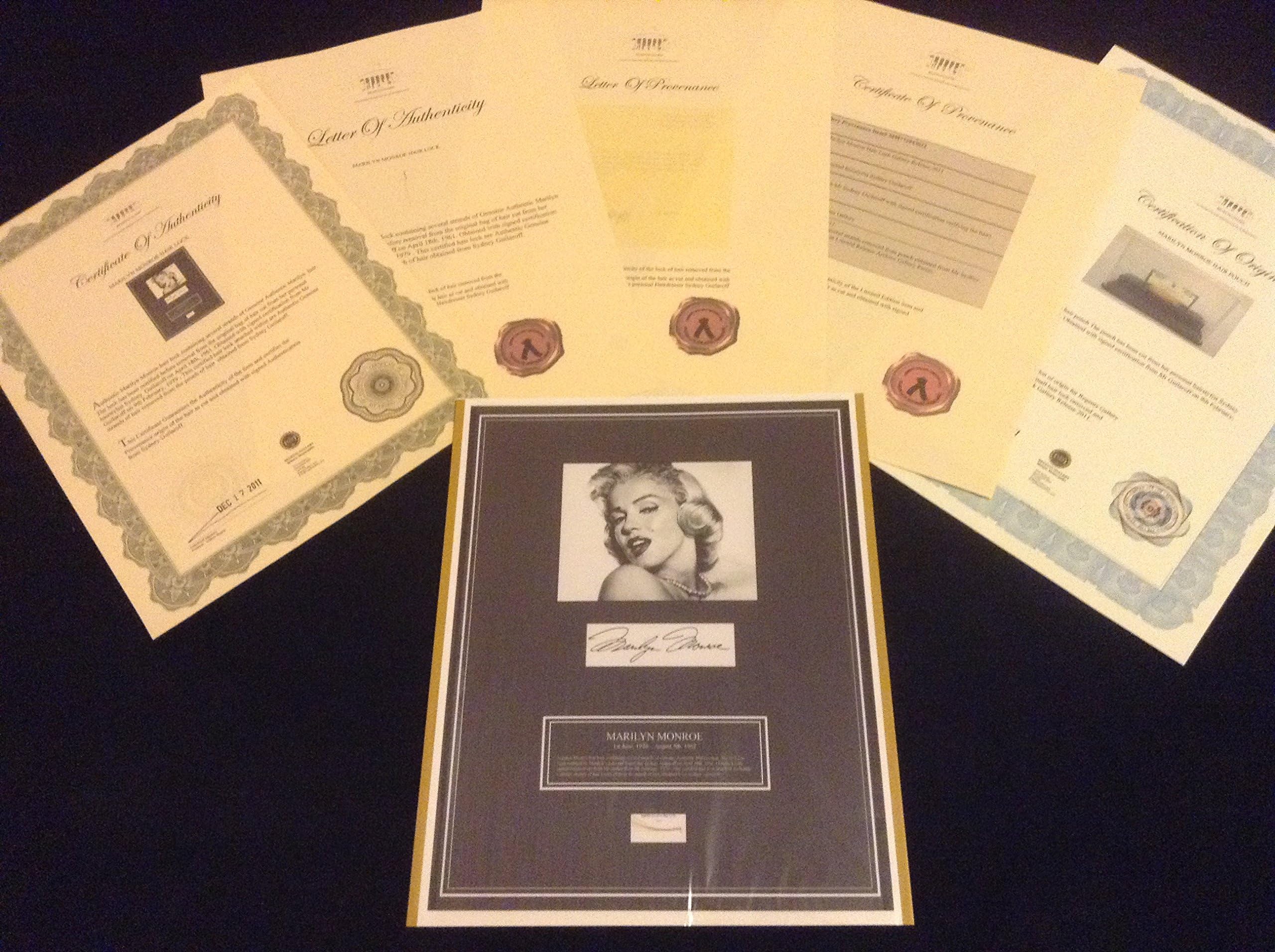 MARILYN MONROE AUTHENTIC HairLock w Photo Autograph Provenance Signed Certified COA