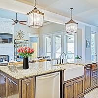 Vista 5 de Mandy's - 20 flores de coral artificiales de seda de tulipanes falsos de 13.5 pulgadas para Año Nuevo, primavera, Día de la Madre, Pascua, Día