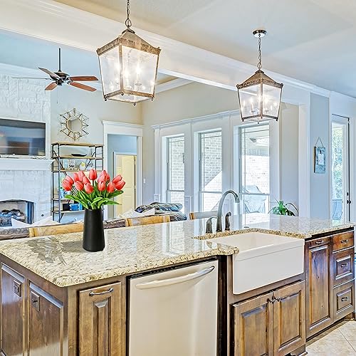 Miniatura 5 de Mandy's - 20 flores de coral artificiales de seda de tulipanes falsos de 13.5 pulgadas para Año Nuevo, primavera, Día de la Madre, Pascua, Día