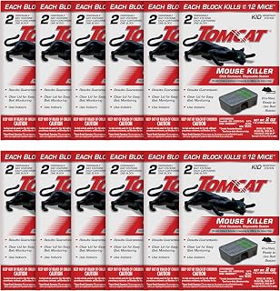 Mouse Killer Child Resistant, Disposable Station Offering, 12 Packages each which contain 2 Prefilled Ready-To-Use Bait Stations