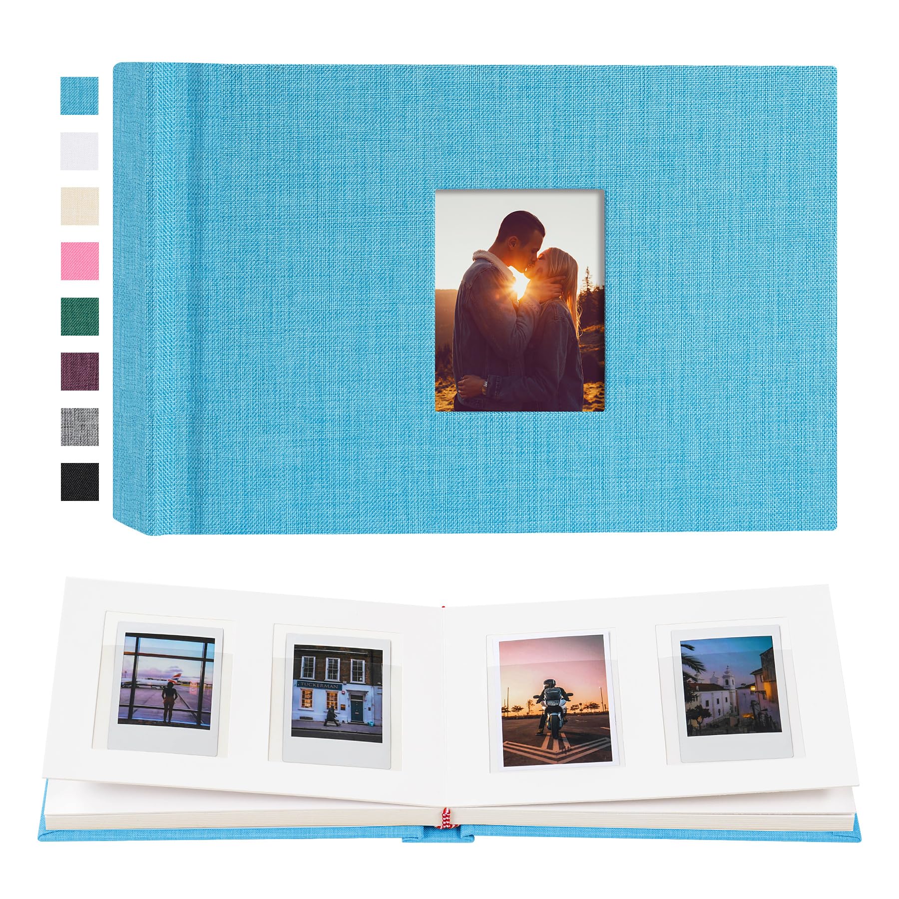 Rseozr Instax Mini Photo Album with Writing Space, 56 Pockets, Blue