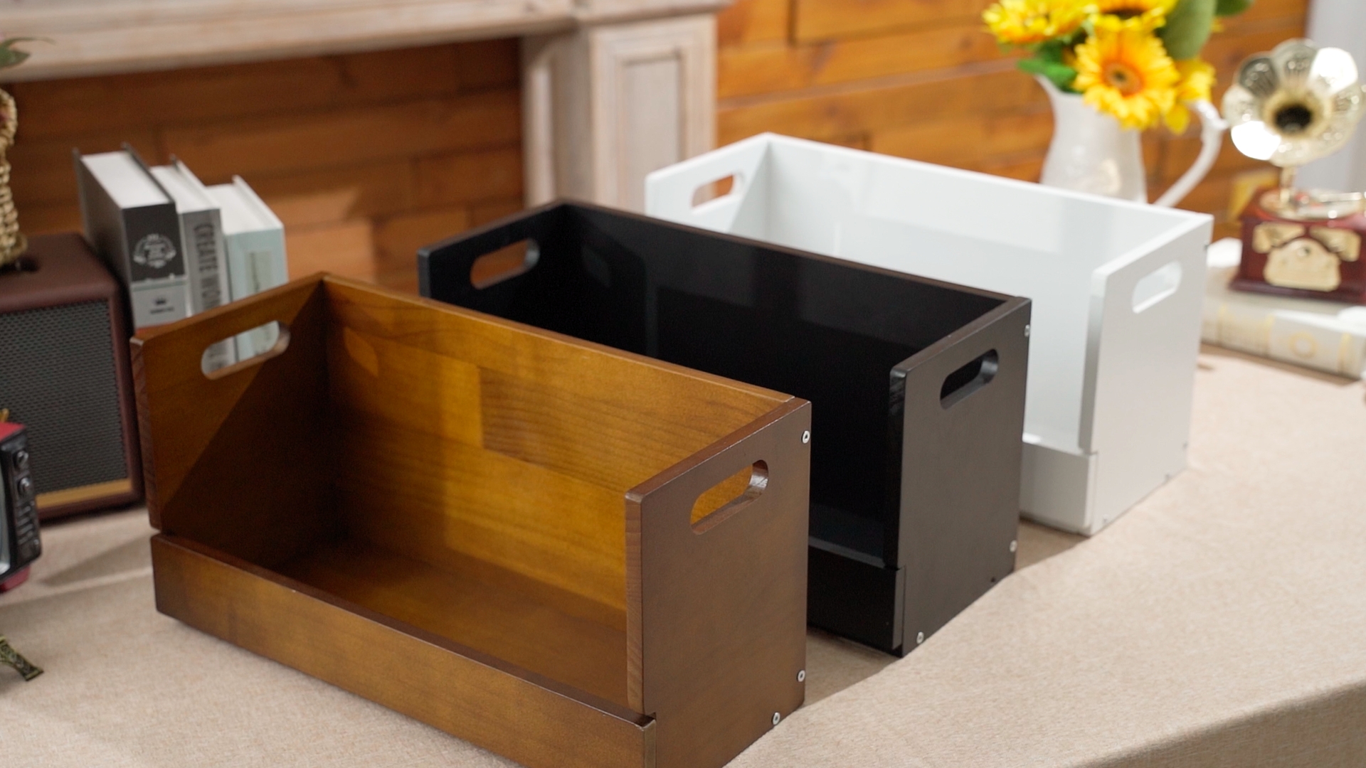 Amazon.com: CroBlissful 1 Pack Wooden DVD Storage Organizer Boxes