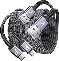Vista 60 de Cable USBC de 10 pies, paquete de 2 cables largos USBC de carga rápida, cable trenzado de nailon USB C a USB C cargador de iPhone compatible