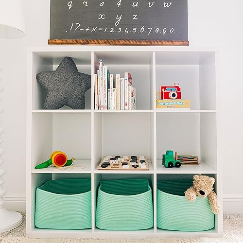 Miniatura 89 de OrganiHaus - Juego de 3 canastas con diseño de arcoíris para almacenamiento, canastas tejidas para organización, decoración pastel, guardar