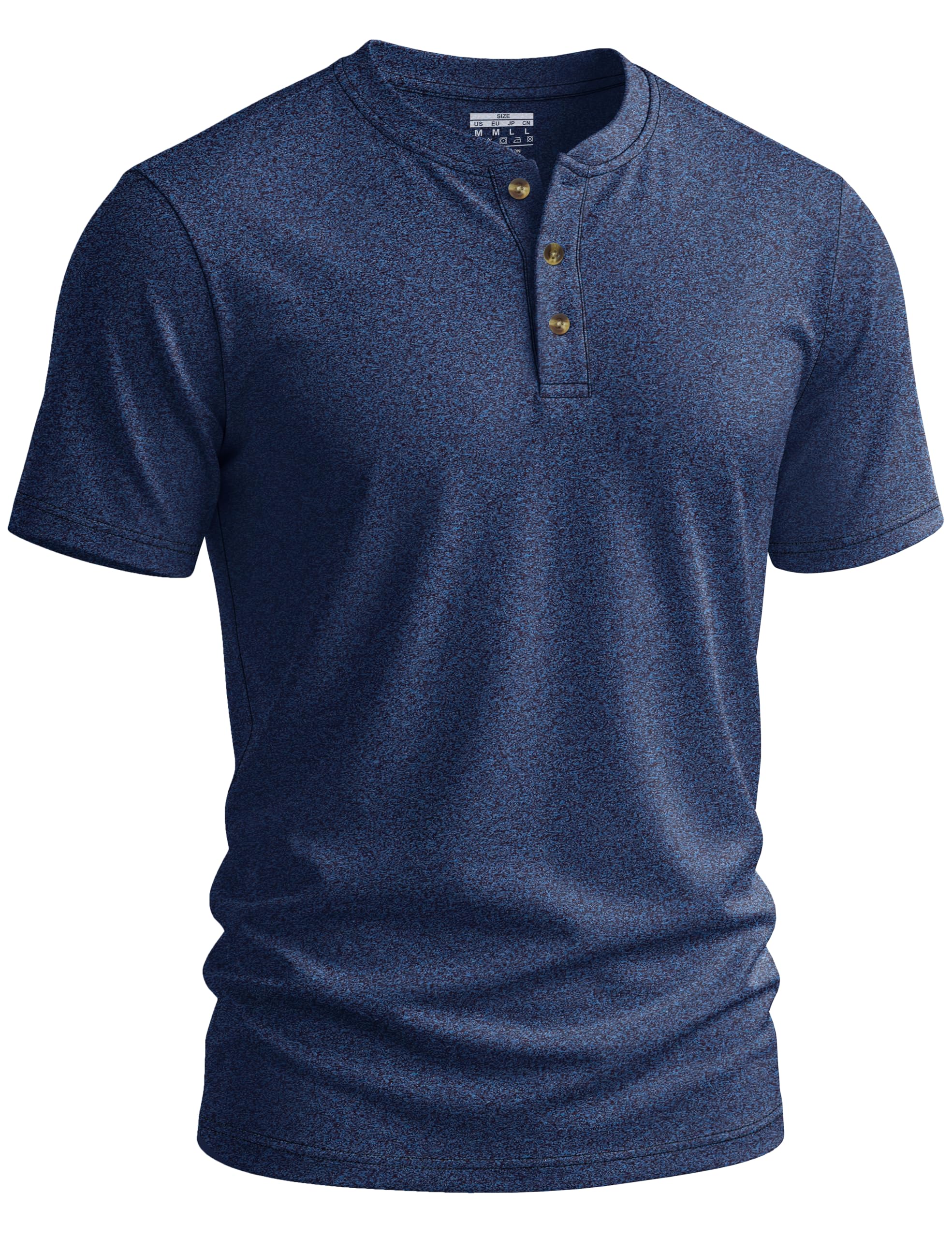 TACVASEN Henley Basic Tshirt Herren Sommer Baumwolle Basic Shirts Freizeit Rundhals Kurzarm T-Shirt für Herren