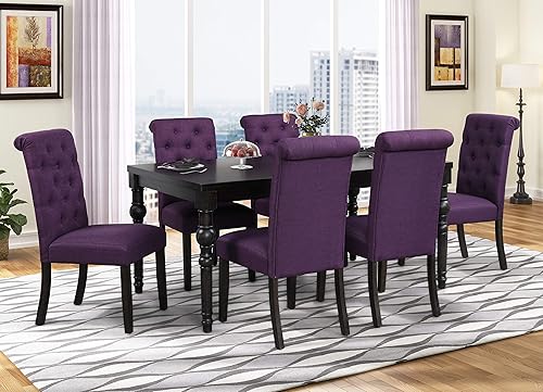 Miniatura 6 de Roundhill Furniture Leviton Urban Style - Juego de comedor con altura de mostrador: mesa y 6 sillas, color gris Gris,Azul,Púrpura