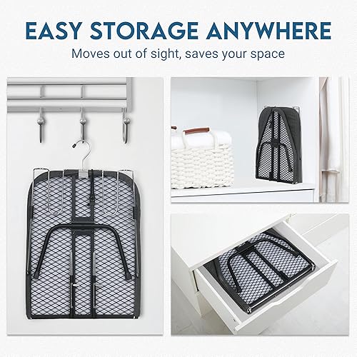 Miniatura 7 de LOFTEY Tabla de planchar de metal, tabla de planchar portátil con soporte de hierro, pequeña tabla de hierro plegable con cubierta y almohadilla