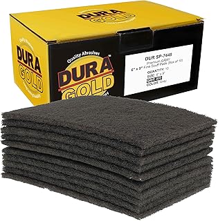 Dura-Gold Premium 6" x 9" Gray Ultra Fine General Purpose Scuff Pads, Box of 10 - Final Scuffing, Scouring, Sanding, Cleaning, Paint Color Blend Prep, Surface Adhesion Preparation, Automotive Autobody