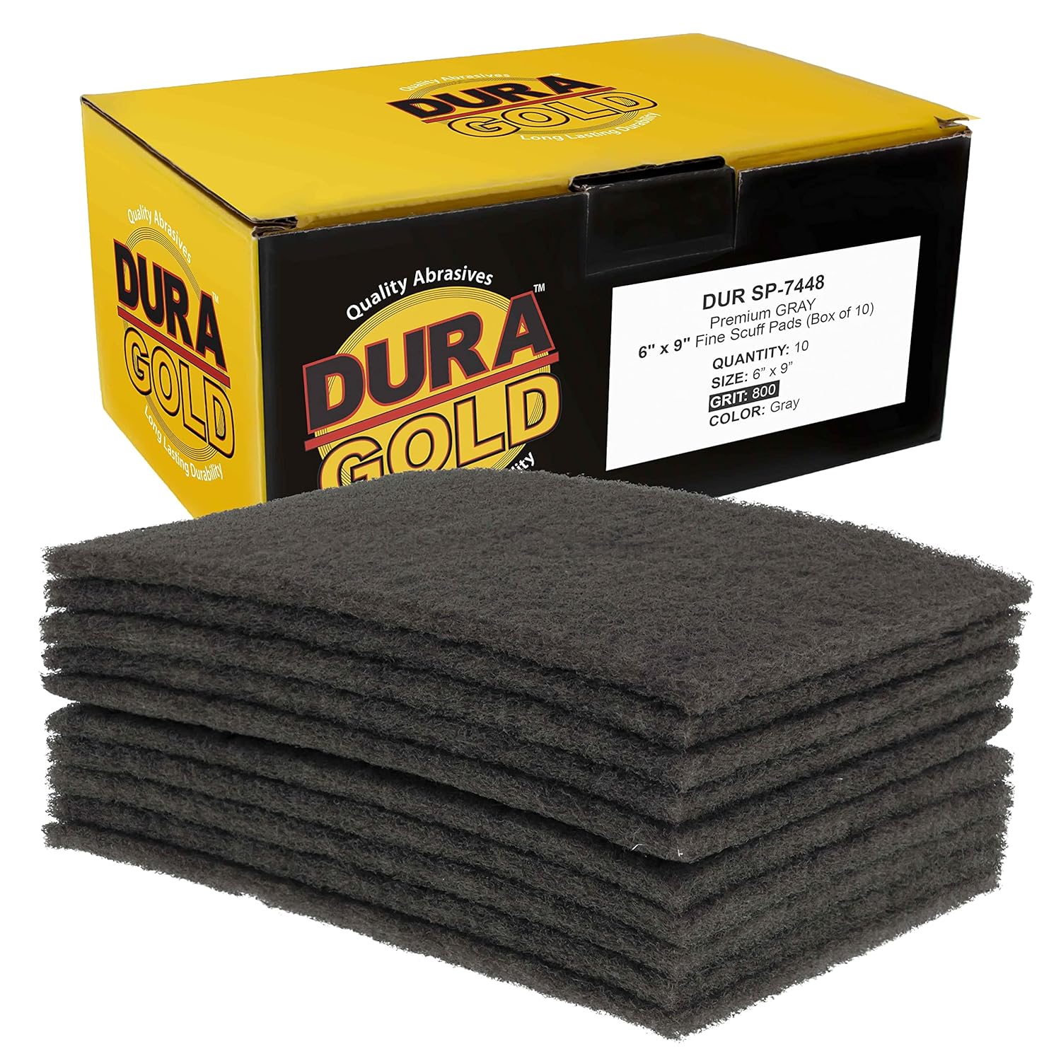 Dura-Gold Premium 6" x 9" Gold Coarse & Gray Ultra Fine Scuff Pads