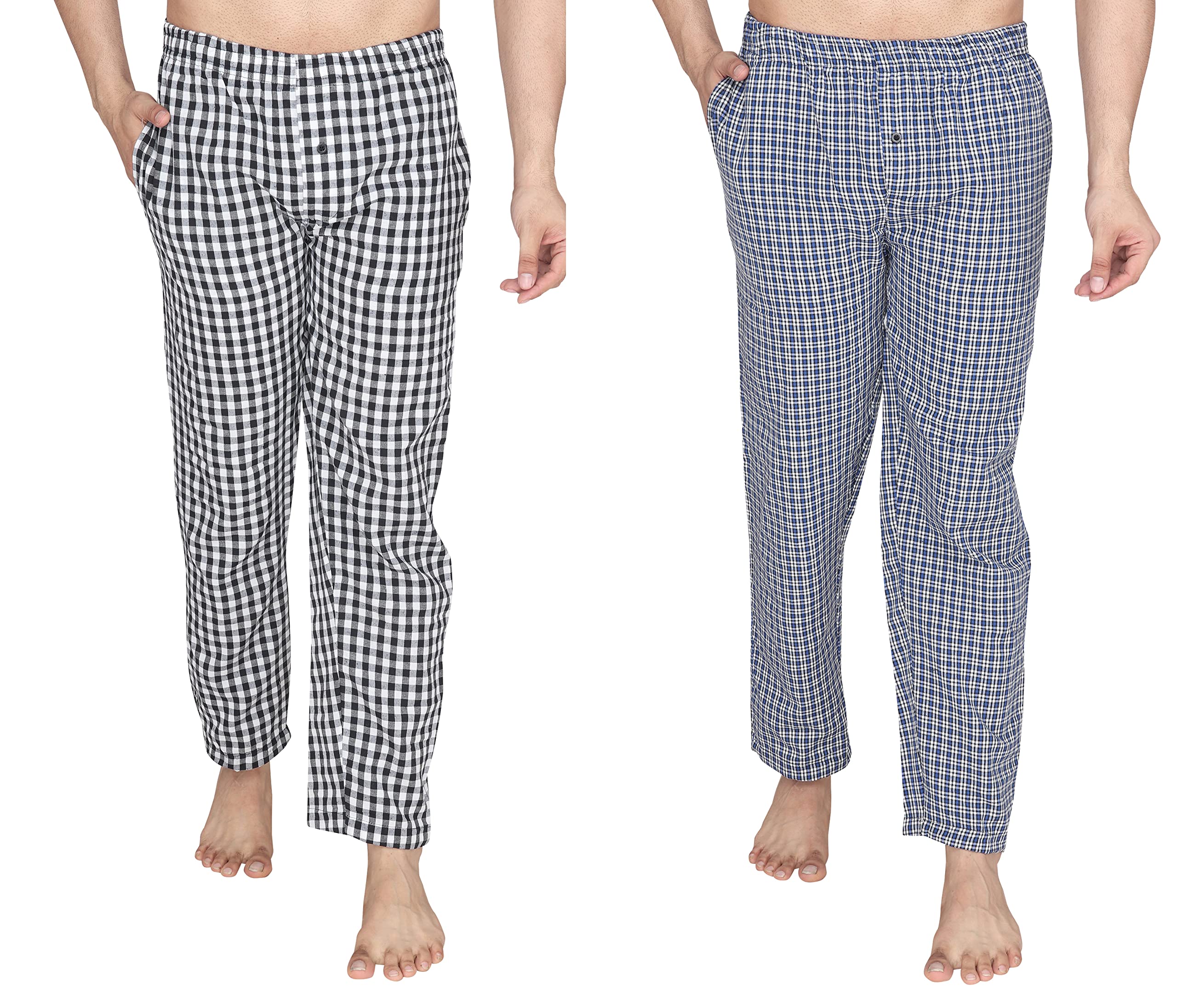 DryonMen's Cotton Checkered Pajama Bottom (Pack of 2)