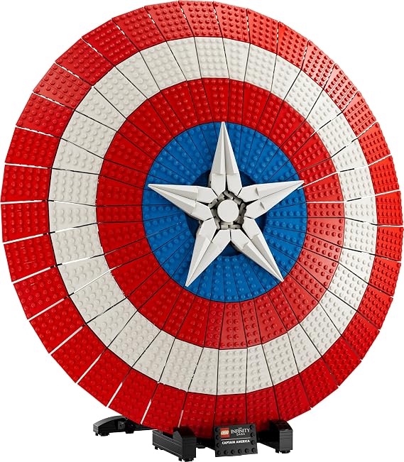 Lego Marvel Captain America's Shield - Avengers Infinity Saga Construction Kit for Adults with Minifigure, Name Plate and Thor's Hammer - Gift Idea for Men and Women 76262