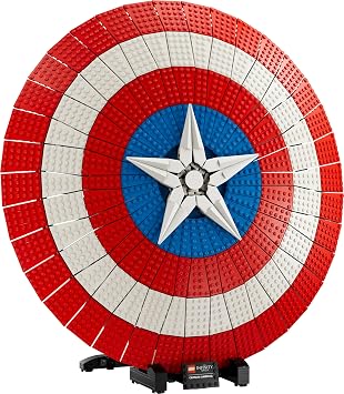 Lego Marvel Captain America's Shield - Avengers Infinity Saga Construction Kit for Adults with Minifigure, Name Plate and Thor's Hammer - Gift Idea for Men and Women 76262