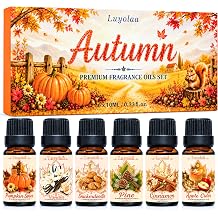 Fall Essential Oils Set for Diffusers for Home 6 x 10 ml