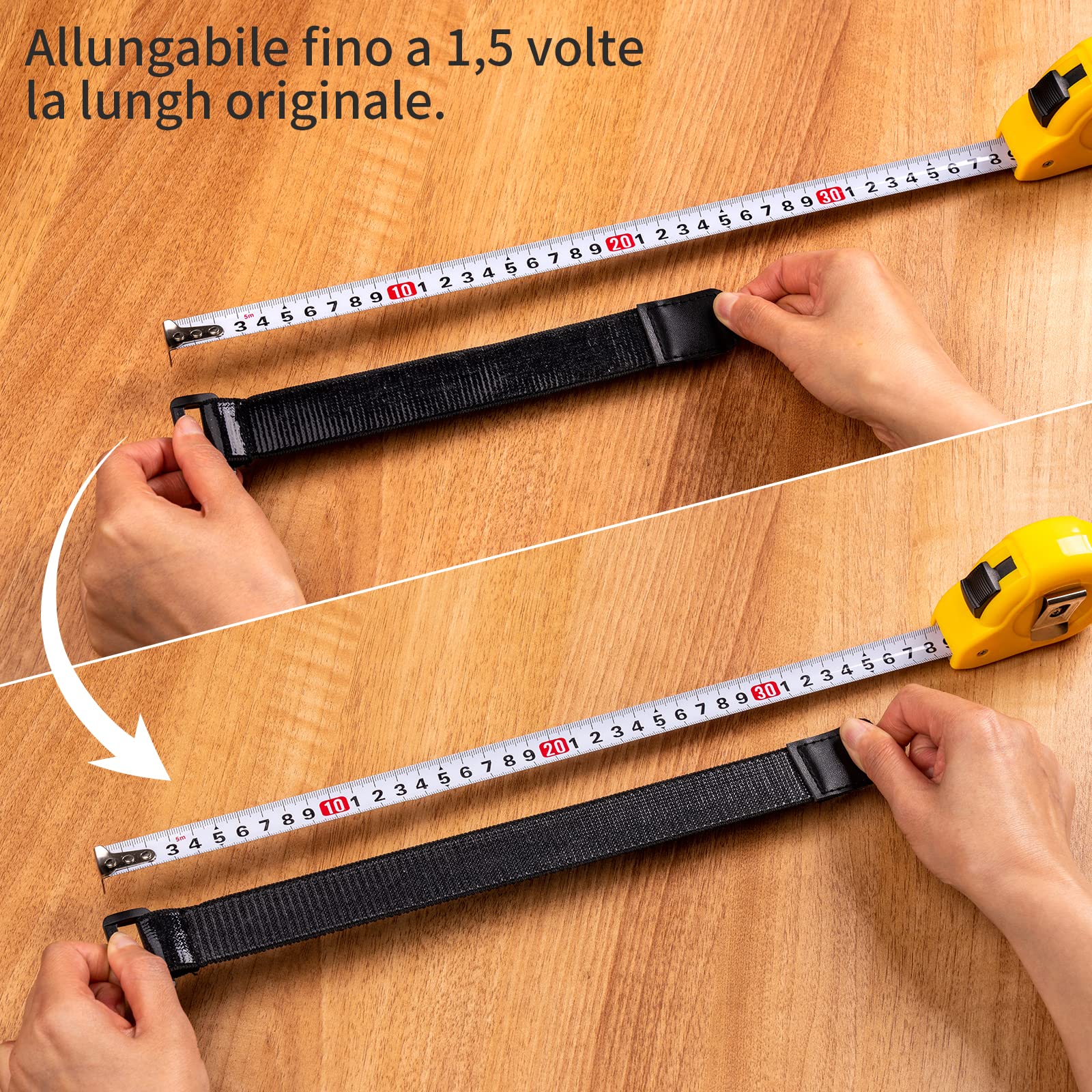 Trilancer Cinghie Elastiche con Strisce Antiscivolo, 23 x 3 cm (10 Pezzi) Heavy Duty Robuste Multiuso - Cinghie a Strappo per Cavi, Prolunghe, Tubi, Bicicletta, Giarrettiere Reggi Pantaloni, Garage