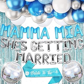 JeVenis Mamma Mia Shes Getting Married Bachelorette Decoration Last Disco Party Supplies Mamma Mia Bachelorette Decoration 70s Bachelorette Decoration