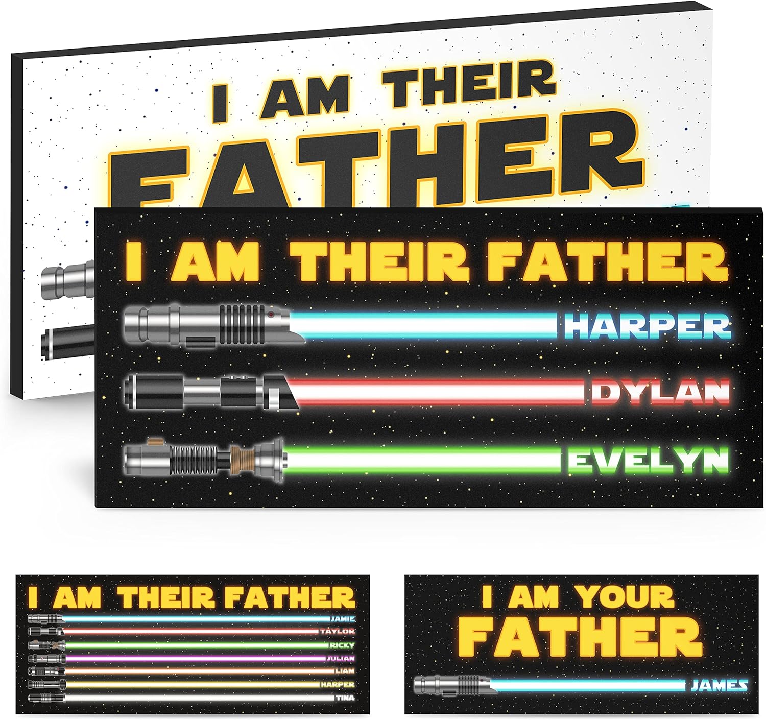 I AM THEIR FATHER Sign — Personalized Wooden Name Sign (Up to 7 Names) - 2 Sizes