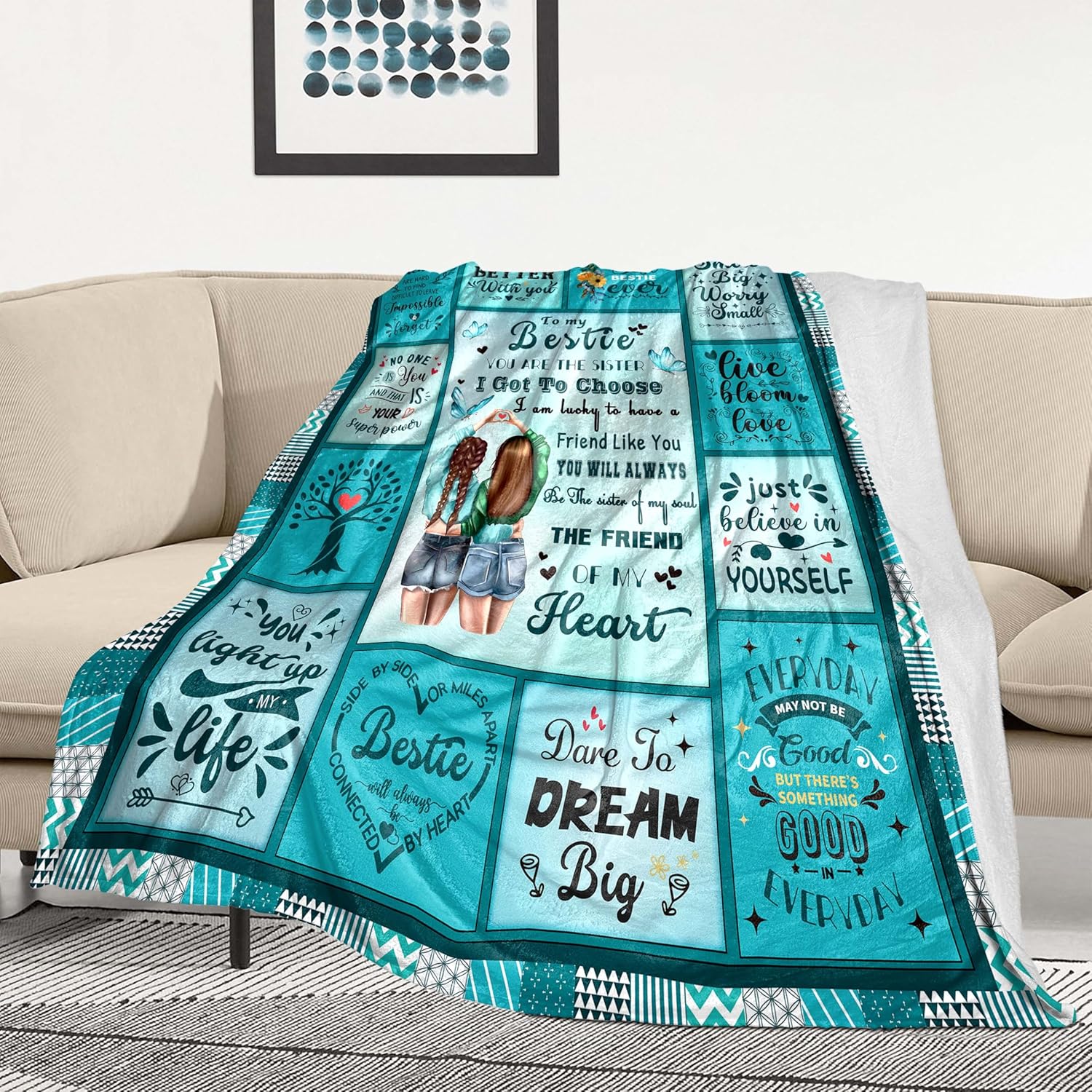 Gifts for Best Friends Women, Best Friend Blanket 60”X50”, Best Friend Birthday Gifts, Bestie/BFF Gift/Friendship Gift for Women/Christmas - Image 3