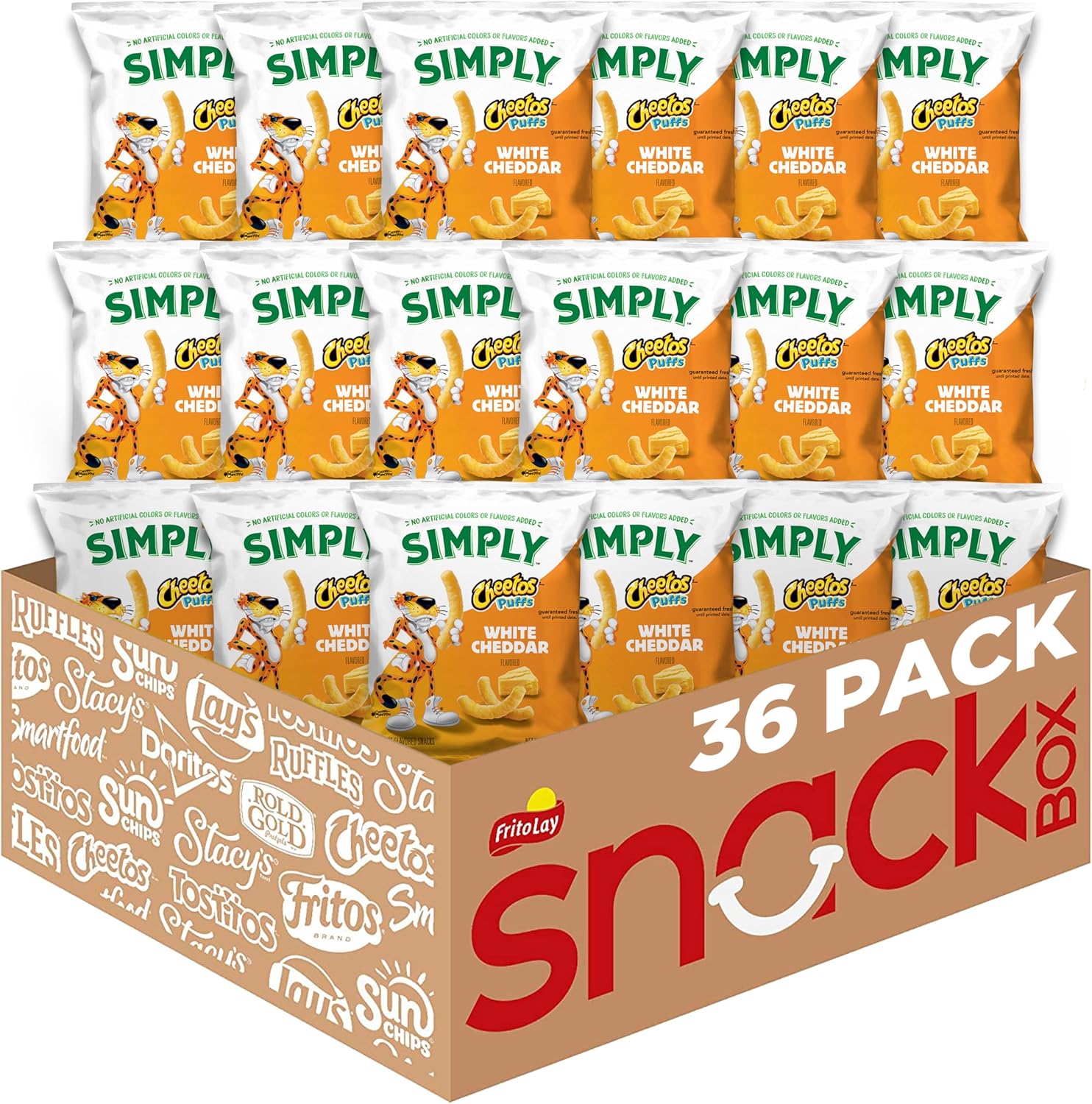 Simply, Cheetos Puffs White Cheddar, 0.875 Ounce (Pack of 36)