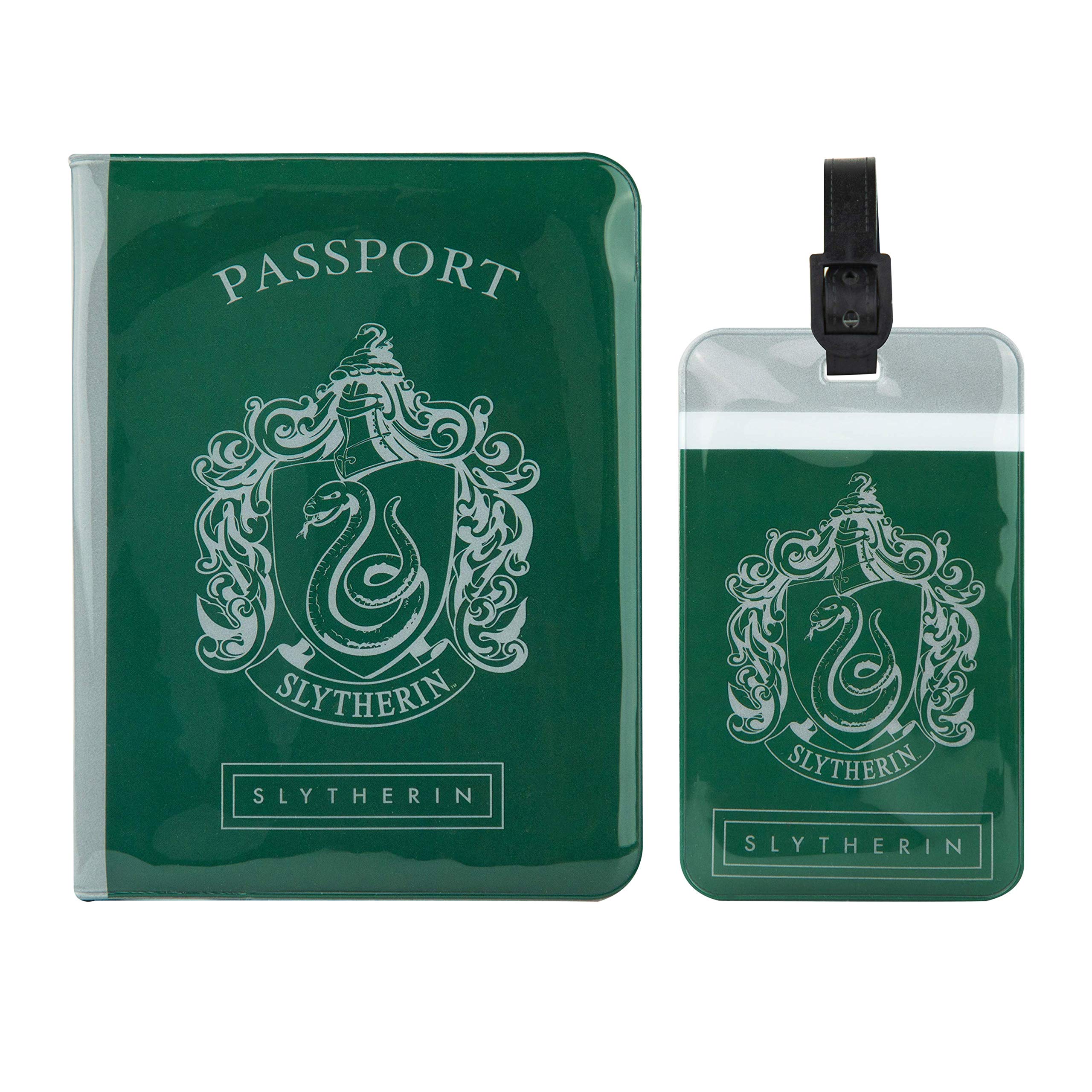 Cinereplicas Harry Potter - Étiquette à bagage & couverture de passeport Serpentard - Licence Officielle